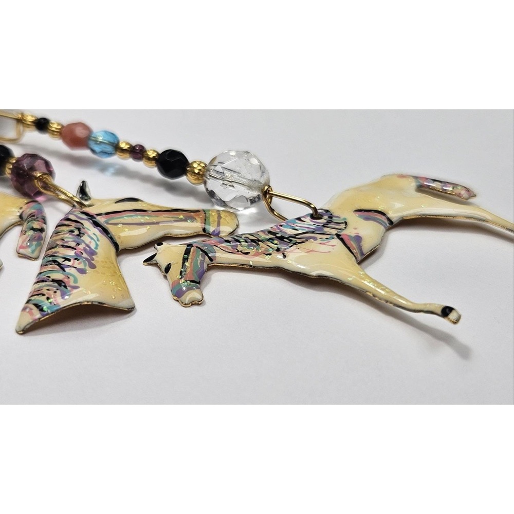 Vtg 1989 Lunch at the Ritz "Thoroughbred" Horse Earrings Multi-Tiered Dangle - Picture 16 of 16